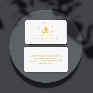 Modern Gold Yoga Instructor Logo Visitenkarte