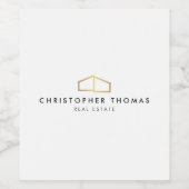 Modern Gold Zuhause Logo Real Anwesen, Realtor Whi Weinetikett (Einzelnes Label)