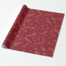 Modern Goldbeeren illustrieren Marsala-Muster