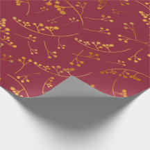 Modern Goldbeeren illustrieren Marsala-Muster
