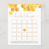 Modern Golden Biene Bridal Bingo Game Card (Vorderseite)