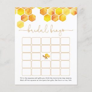Modern Golden Biene Bridal Bingo Game Card