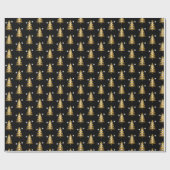 Modern Golden Black Christmas Tree Geschenkpapier (Flach)
