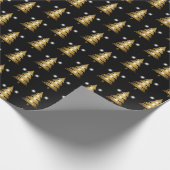 Modern Golden Black Christmas Tree  Geschenkpapier (Ecke)