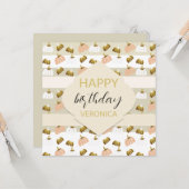 Modern Golden Blush Pink Artistic Pumpkin Karte (Vorderseite/Rückseite Beispiel)