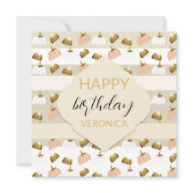 Modern Golden Blush Pink Artistic Pumpkin