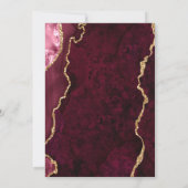Modern Golden Burgund Marble Agate Wedding Einladung (Rückseite)