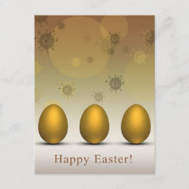 Modern Golden Easter Egg Holiday Postcard Feiertagspostkarte