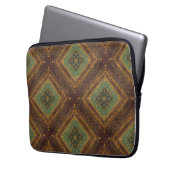 Modern Golden Grid Pattern , Gold Burgundy Green Laptopschutzhülle (Vorderseite Links)
