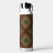 Modern Golden Grid Pattern , Gold Burgundy Green  Trinkflasche (Vorderseite)