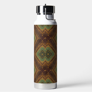 Modern Golden Grid Pattern , Gold Burgundy Green Trinkflasche