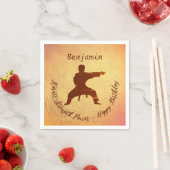 Modern Golden Karate Martial Arts Happy Birthday Serviette (Beispiel)