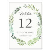 Modern Golden Leaf Kraut Tischnummer Cards (Rückseite)