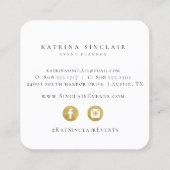 Modern Golden Peach Marmor Muster Quadratische Visitenkarte (Rückseite)