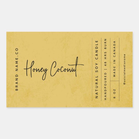 Modern Golden Rustic Label Rechteckiger Aufkleber (Vorderseite)