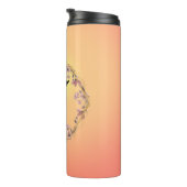 Modern Goldene Sonnenuntergänge Blume Monogramm Na Thermosbecher (Nach rechts gedreht)