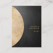 Modern Goldener Kreis Schwarz Visitenkarte (Vorderseite)