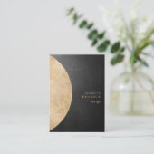 Modern Goldener Kreis Schwarz Visitenkarte (Stehend Vorderseite)