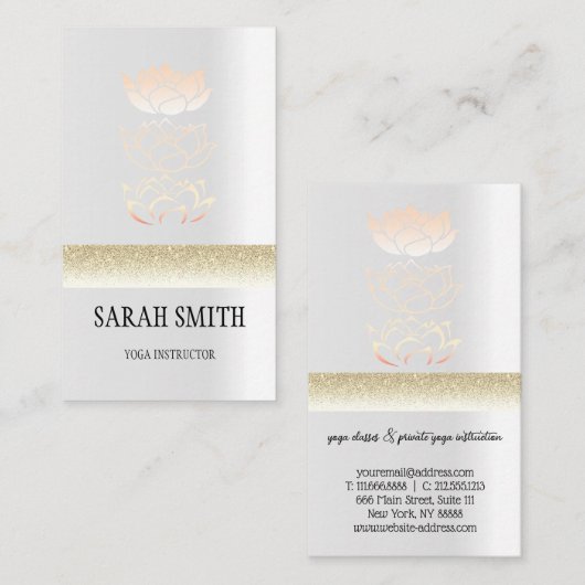 Modern goldener Lotus Visitenkarte (Vorne/Hinten)