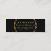 Modern goldfarbenes Monogramm-Logo Mini Visitenkarte (Rückseite)