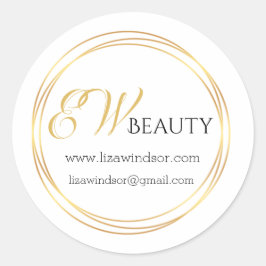 Modern goldfarbenes Monogramm-Logo Runder Aufkleber