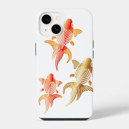 Modern Goldfish White iPhone 14 Hüllen Hülle (Rückseite)