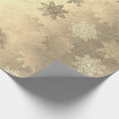 Modern Goldschneeflocken Geschenkpapier (Ecke)