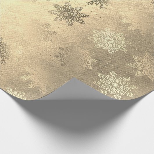 Modern Goldschneeflocken  Geschenkpapier (Ecke)
