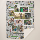 Modern Golf 10 Foto Collage Monogram Name Sherpadecke (Vorderseite)