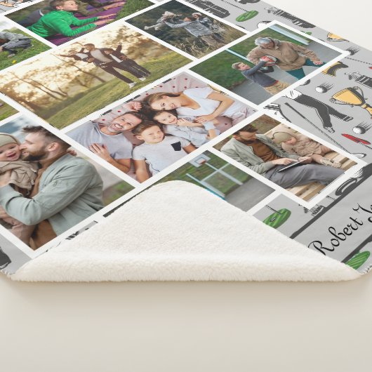 Modern Golf 10 Foto Collage Monogram Name Sherpadecke (3/4)