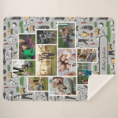 Modern Golf 10 Foto Collage Monogram Name Sherpadecke (Vorderseite (Horizontal))