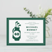 Modern Golf 40th Birthday Einladung (Stehend Vorderseite)