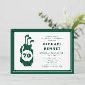 Modern Golf 70th Birthday Einladung (Stehend Vorderseite)