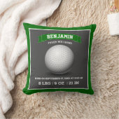 Modern Golf Ball Baby Birth Stats Kissen (Decke)