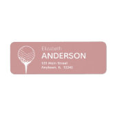 Modern Golf Ball & Tee Dusty Rose Return Address (Vorne)