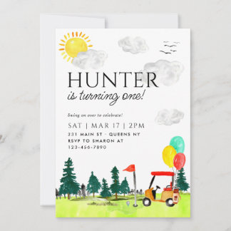 Modern Golf Cart Country Club Belleva Einladung