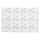 Modern Golf Golfer Club Ball Muster Weiß Kissenbezug (Rückseite-Links)