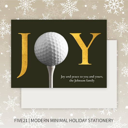 Modern Golf Joy & Peace Dunkle Grüne Weihnachten