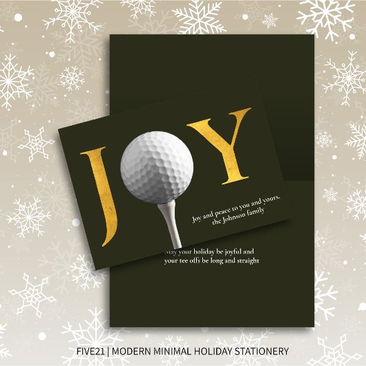 Modern Golf Joy & Peace Dunkle Grüne Weihnachten