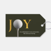 Modern Golf Joy & Peace Dunkle Grüne Weihnachten Geschenkanhänger (Vorderseite (Horizontal))