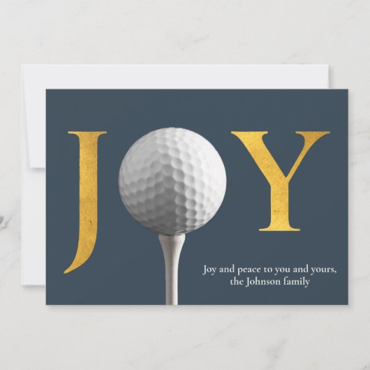 Modern Golf Joy & Peace Navy Blauer Weihnachten (Vorderseite)
