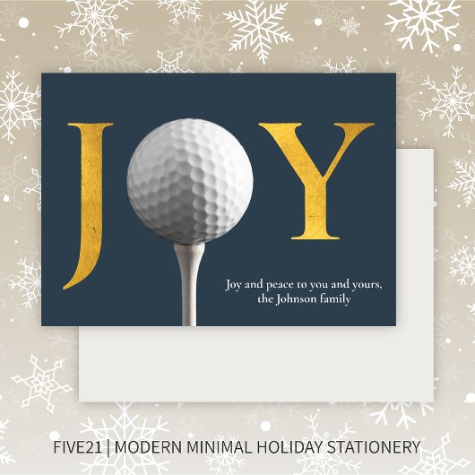 Modern Golf Joy & Peace Navy Blauer Weihnachten