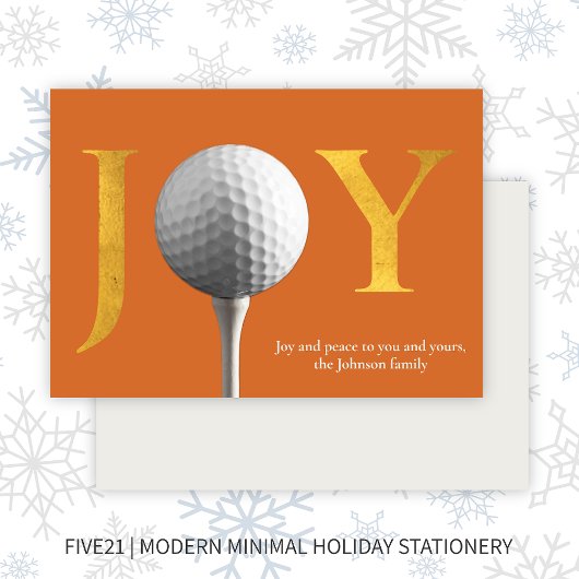 Modern Golf Joy & Peace Orange Weihnachten