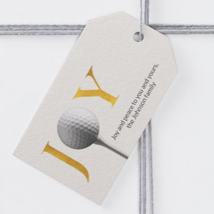 Modern Golf Joy & Peace Weihnachten Geschenkanhänger