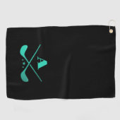 Modern Golf Monogram Pro Golfer Sport Black Green Golfhandtuch (Horizontal)