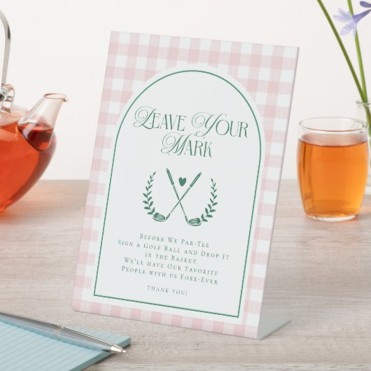 Modern Golf Theme Brautparty Custom Sign Sockelschild (In Situ)