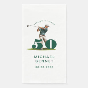 Modern Golfer 50. Geburtstag Serviette