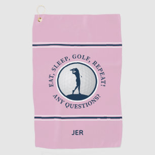 Modern Golfer Monogram Pro Sport Golf Pink Blau Golfhandtuch