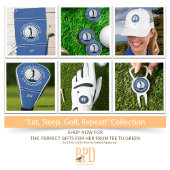 Modern Golfer Monogram Pro Sports Golf Ball Blau Golfhandtuch