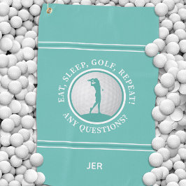 Modern Golfer Monogram Quote Sports Pro Golf Aquam Golfhandtuch